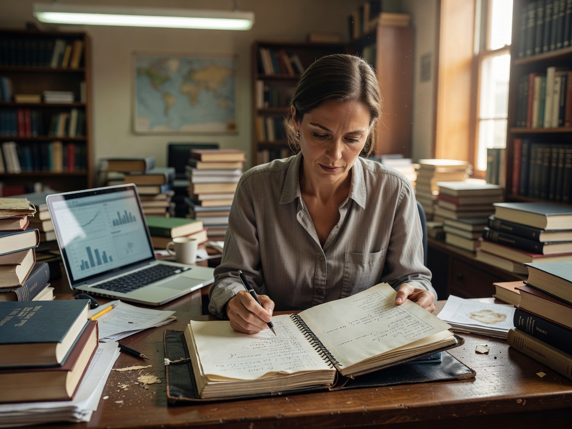 Researcher evaluating academic citations notebook for hallucinations
